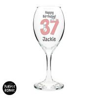 Personalised Purple Ronnie Big Age Female Wine Glass Extra Image 1 Preview